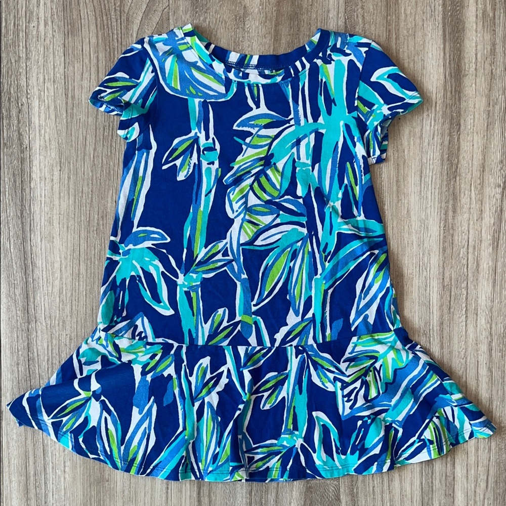 [Lilly Pulitzer] Girls Knit Elle Dress in Blue Crush Bamboo